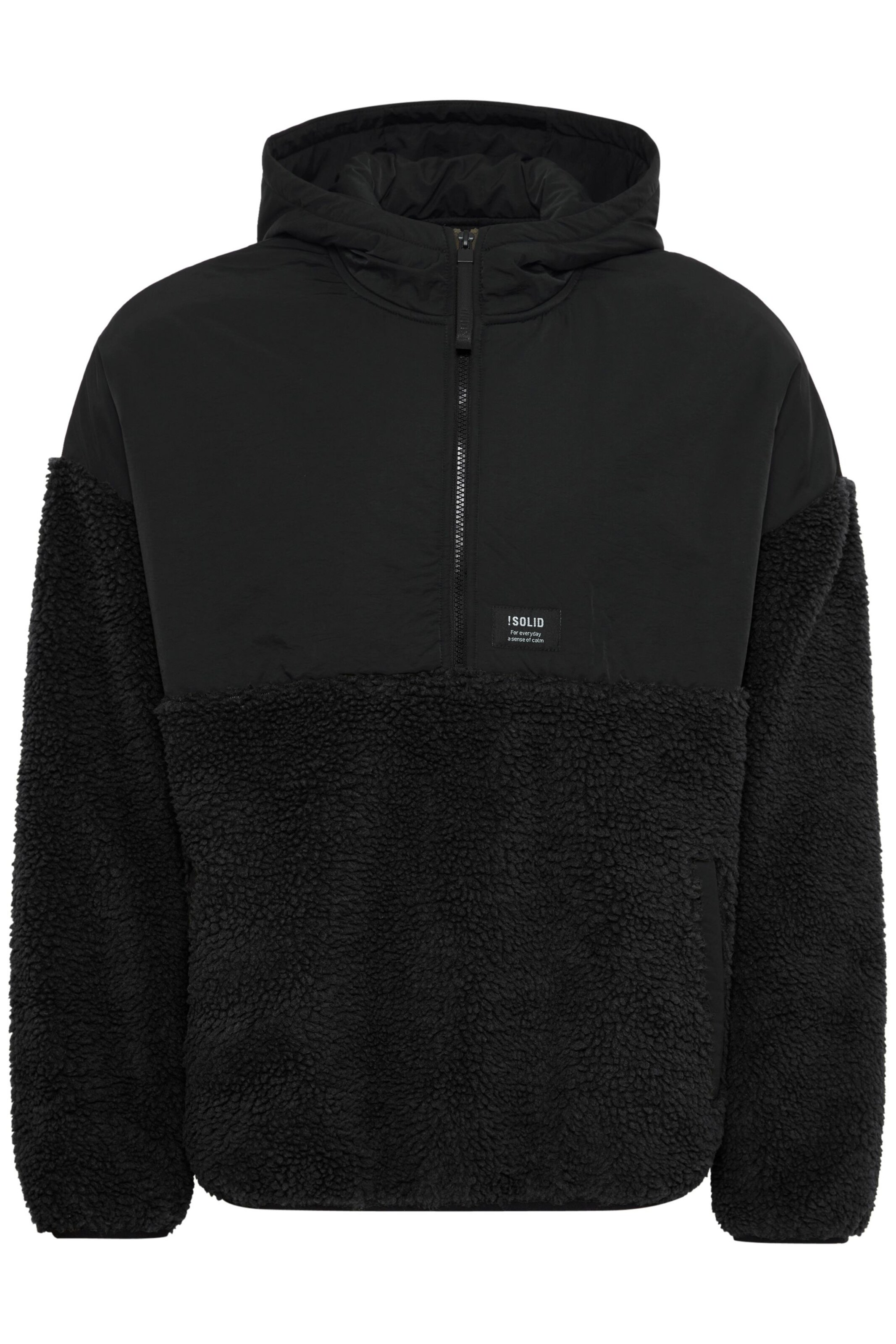 !Solid Fleece jacket 'Marco' in Black: front
