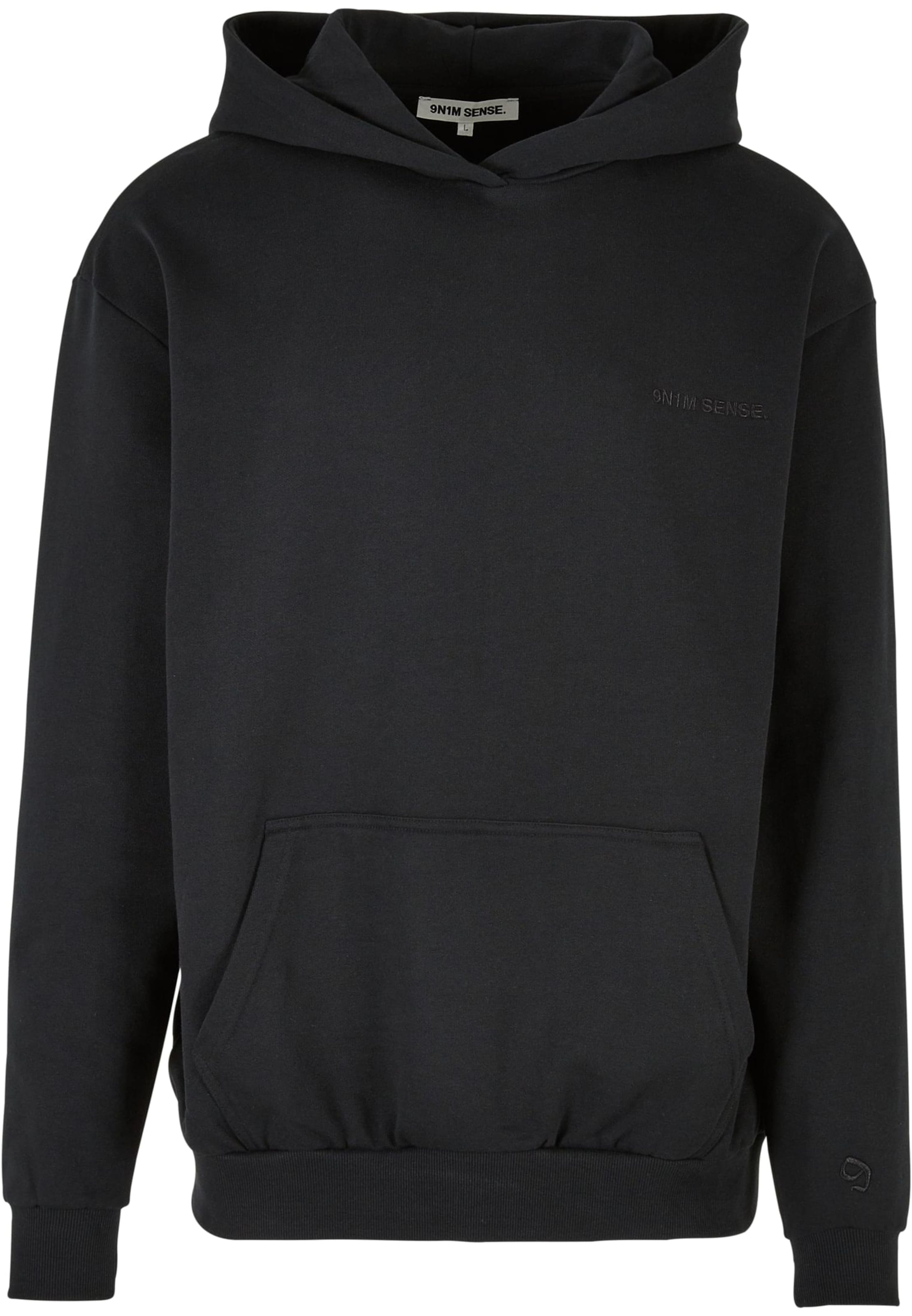 Felpa di 9N1M SENSE in nero: frontale