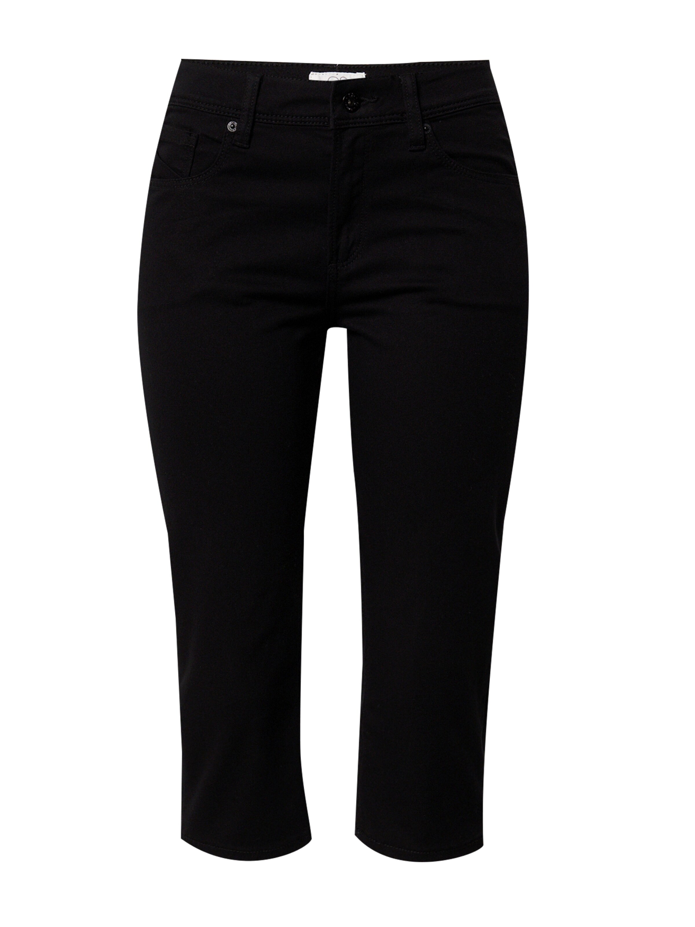 QS Liibuv Teksapüksid, värv must: eest vaates