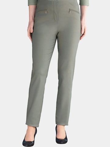 Goldner Slim fit Pants 'LOUISA' in Green: front
