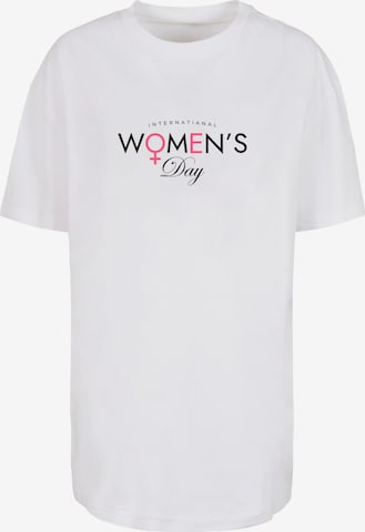 Merchcode Oversized shirt 'WD - International Women's Day' in Wit: voorkant