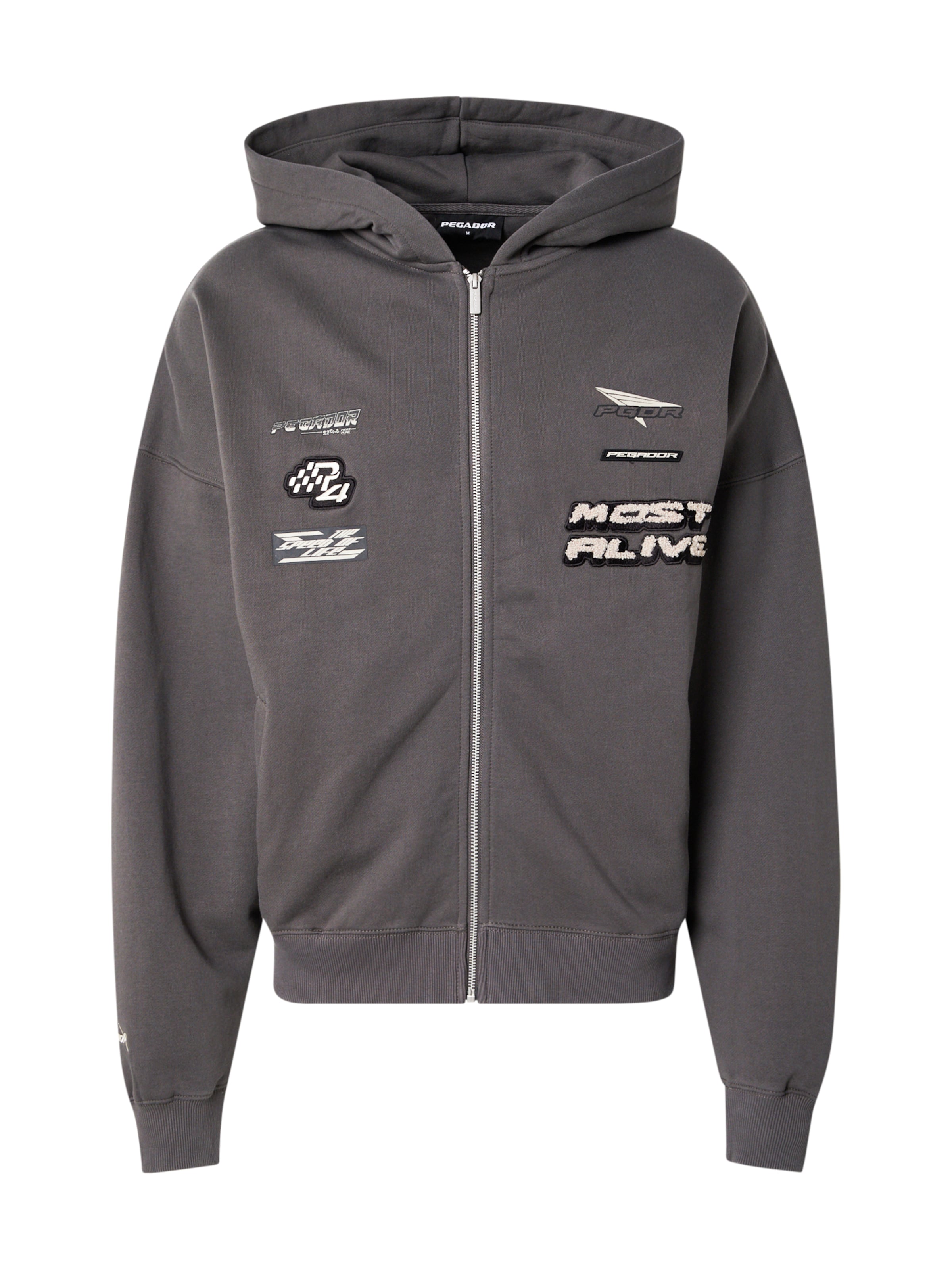 Giacca di felpa di Pegador in grigio: frontale