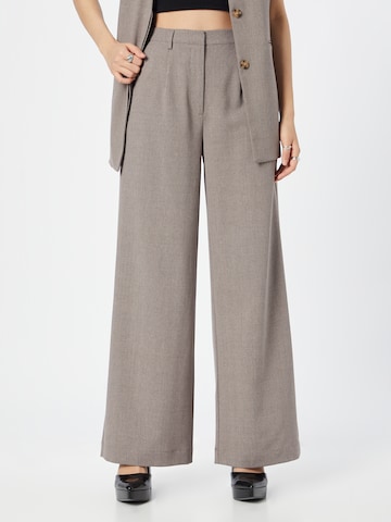 minimum - Perna larga Calças com pregas em cinzento: frente