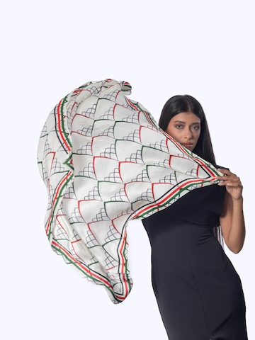Foulard 'HASHTI AFROZAN' di AFROZAN in bianco