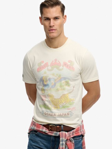 T-Shirt Superdry & Co en beige : devant