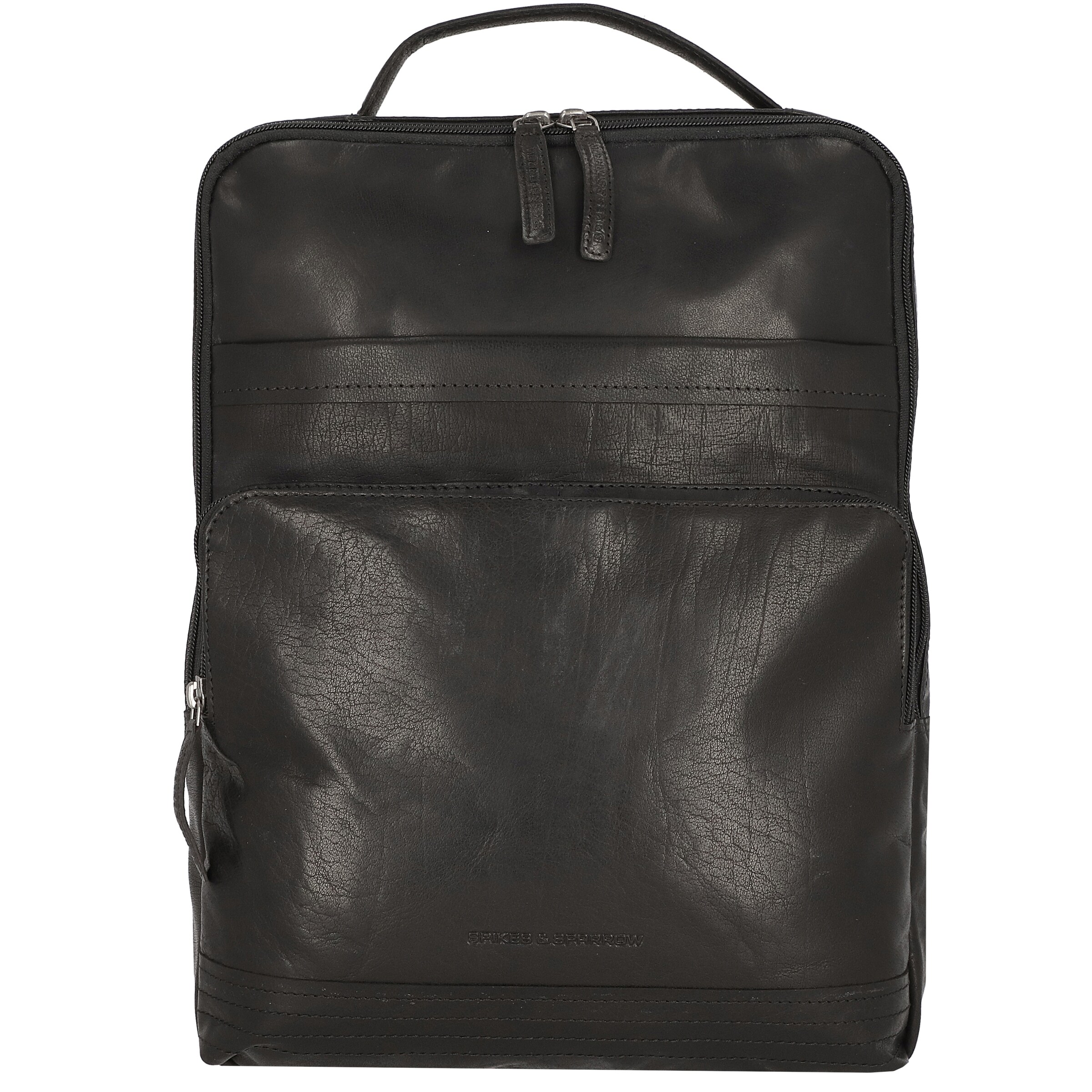 Spikes & Sparrow Rucksack 'Bronco' in Schwarz: Vorderseite