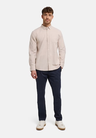 JEFF Comfort fit Button Up Shirt 'Silvwin' in Beige