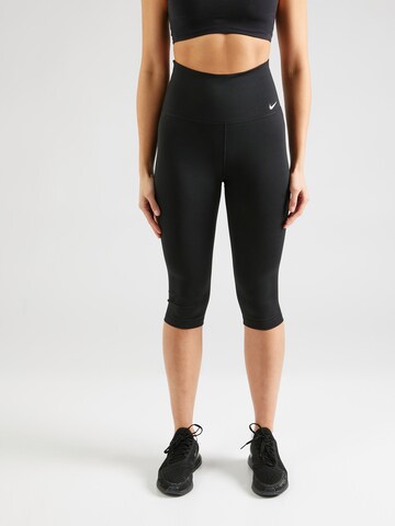 NIKE Skinny Workout Pants 'One' in Black: front