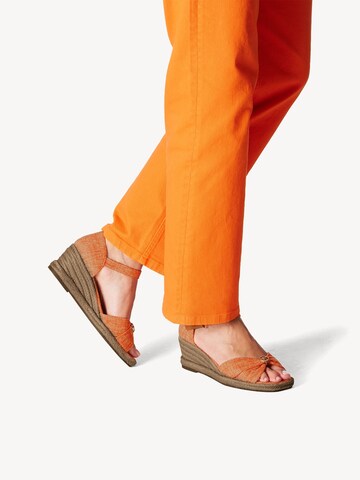 Sandales Tamaris en orange : devant