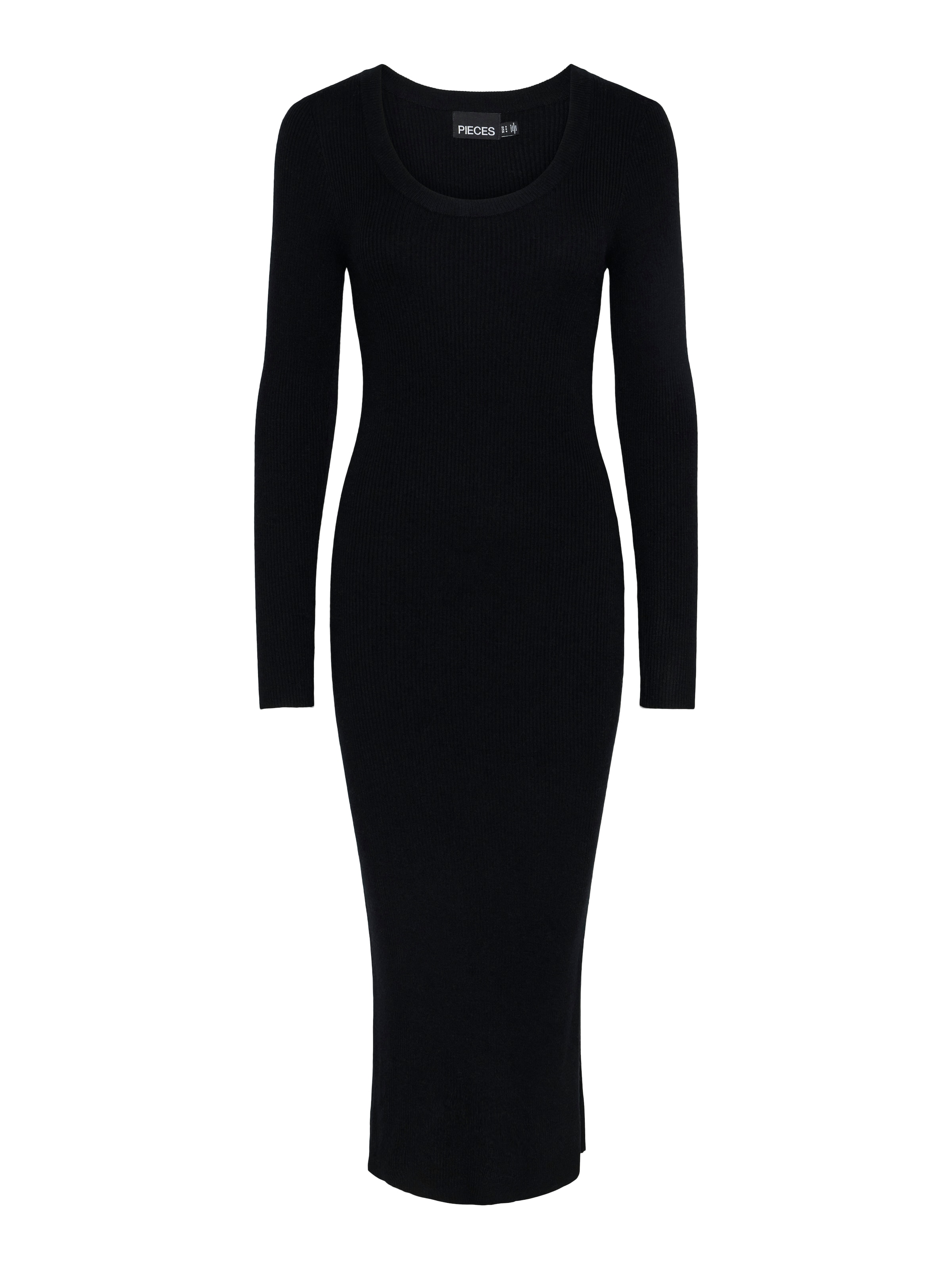 PIECES Kootud kleit, värv must: eest vaates
