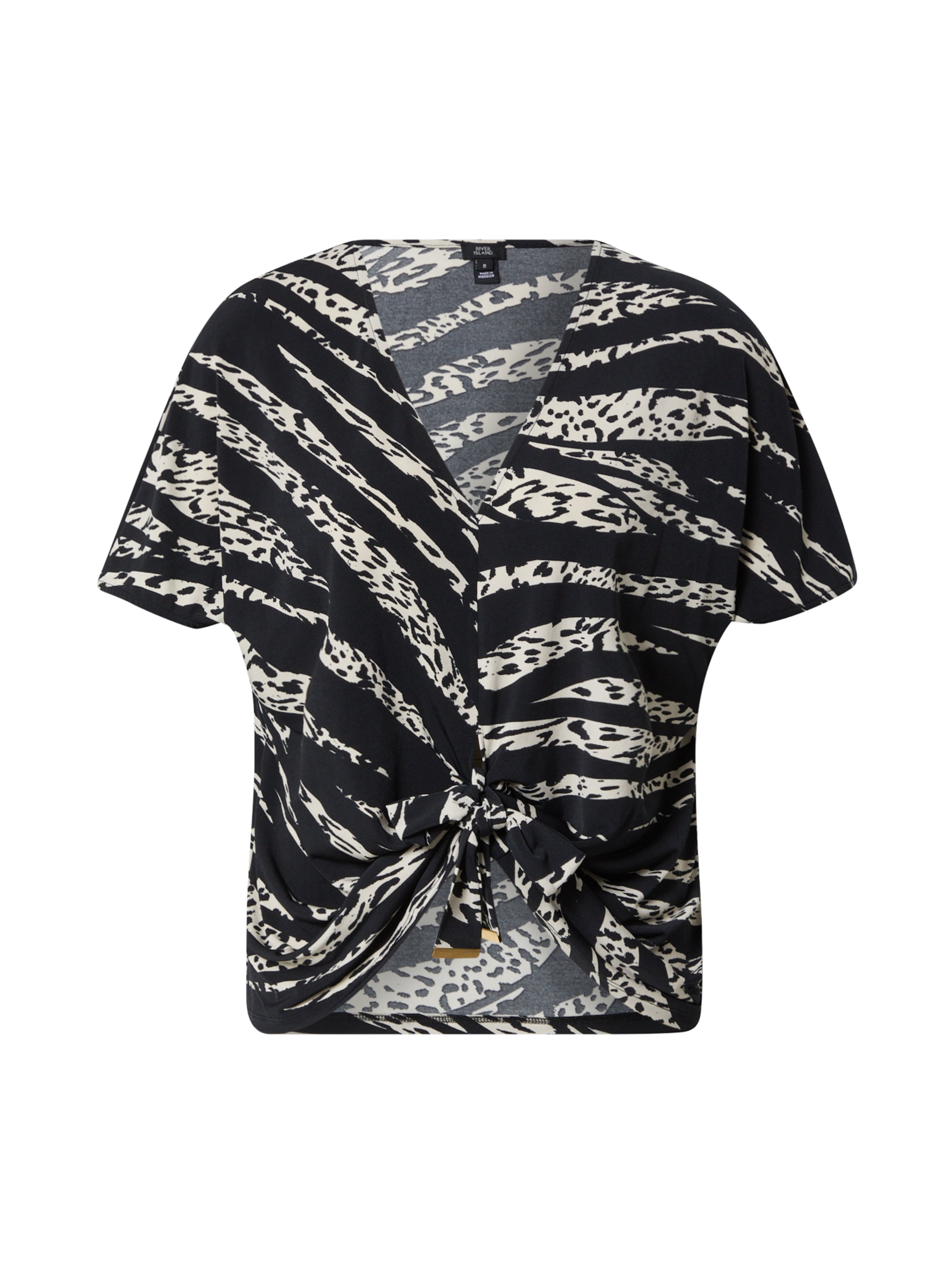 River Island Тениска в кремаво / черно, Преглед на продукта