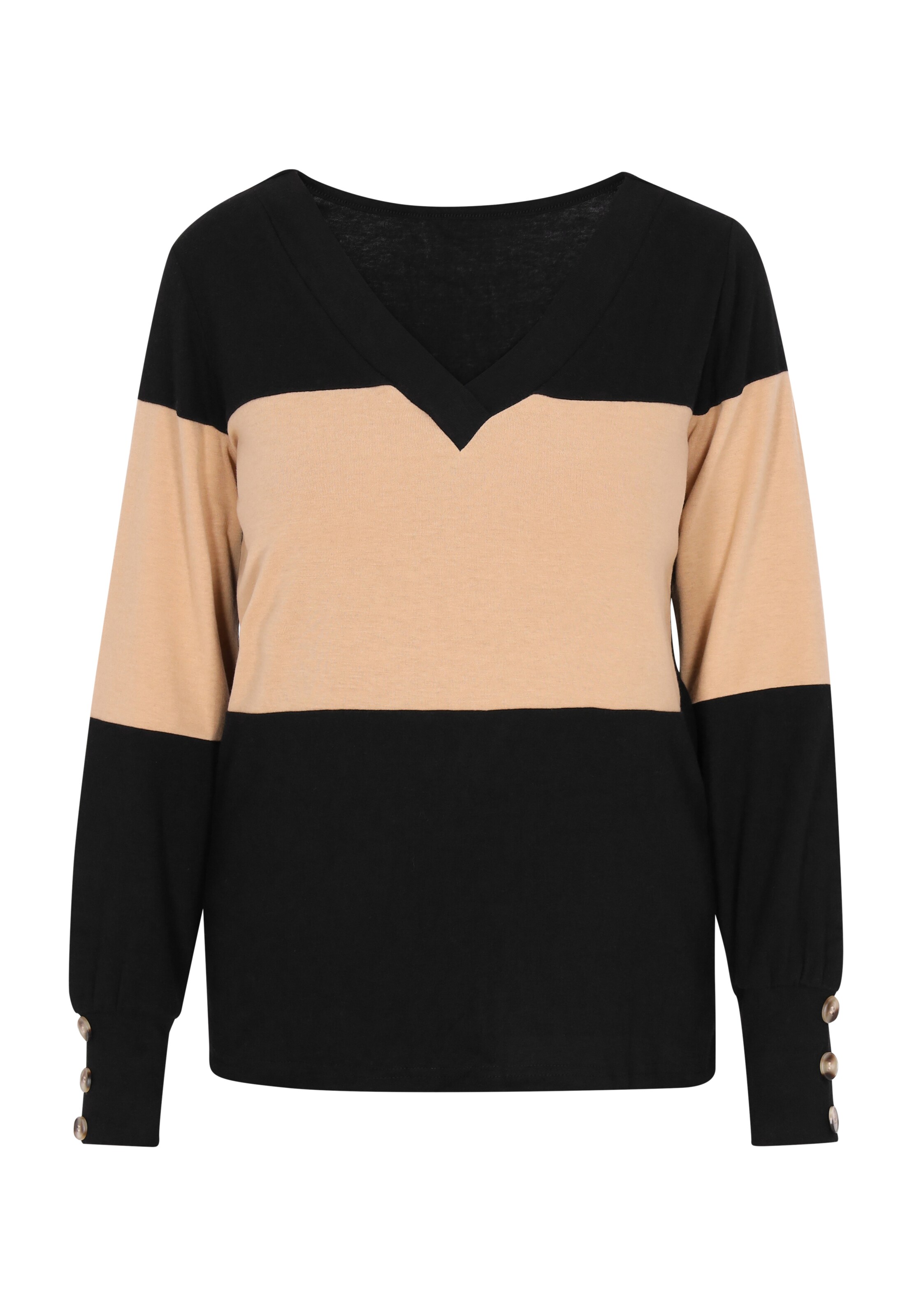 SANIKA Camisa em bege / preto, Vista do artigo