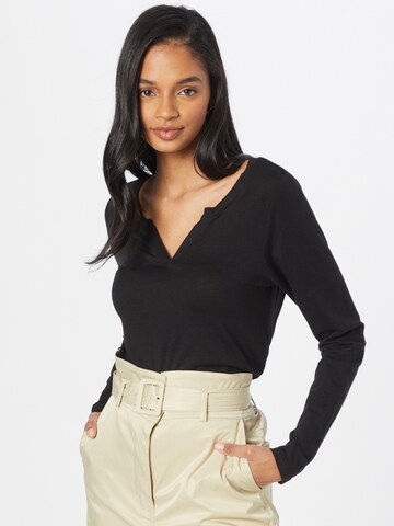 QS Shirt in Zwart: voorkant