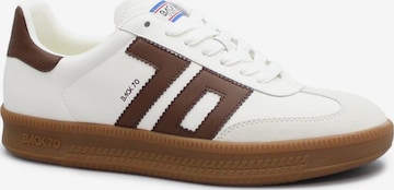 Baskets basses 'BACK 70 108028 DOUBLE cuoio bianco marrone scarpe uomo sneakers lacci pelle' Back70 en marron : devant