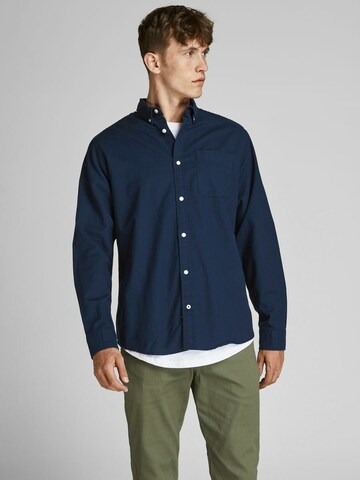 Coupe slim Chemise 'Oxford' JACK & JONES en bleu