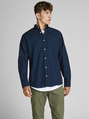 JACK & JONES - Slim Fit Camisa 'Oxford' em azul