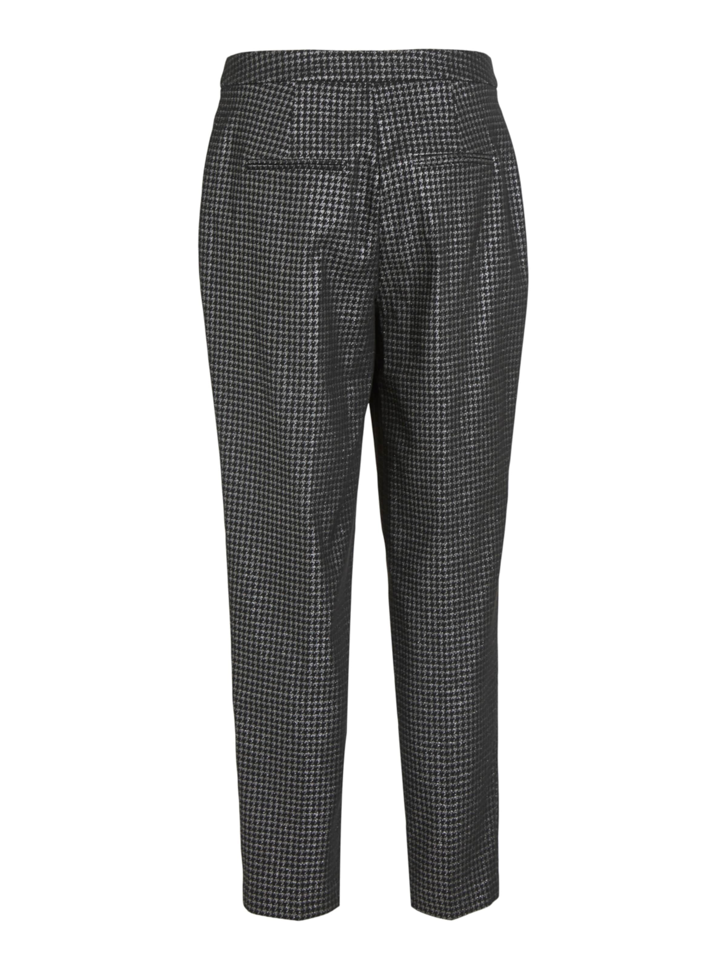 VILA - Tapered Calças com pregas 'Shine' em cinzento