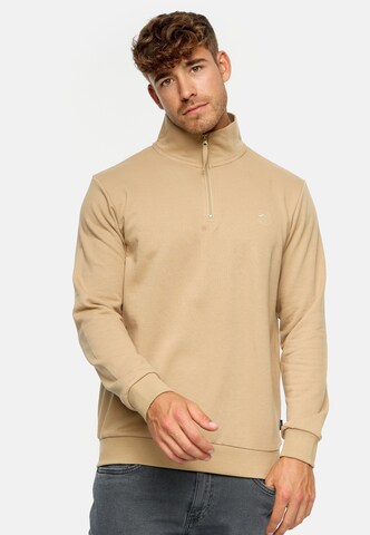 INDICODE JEANS Sweatshirt 'Brandt' in Beige: voorkant