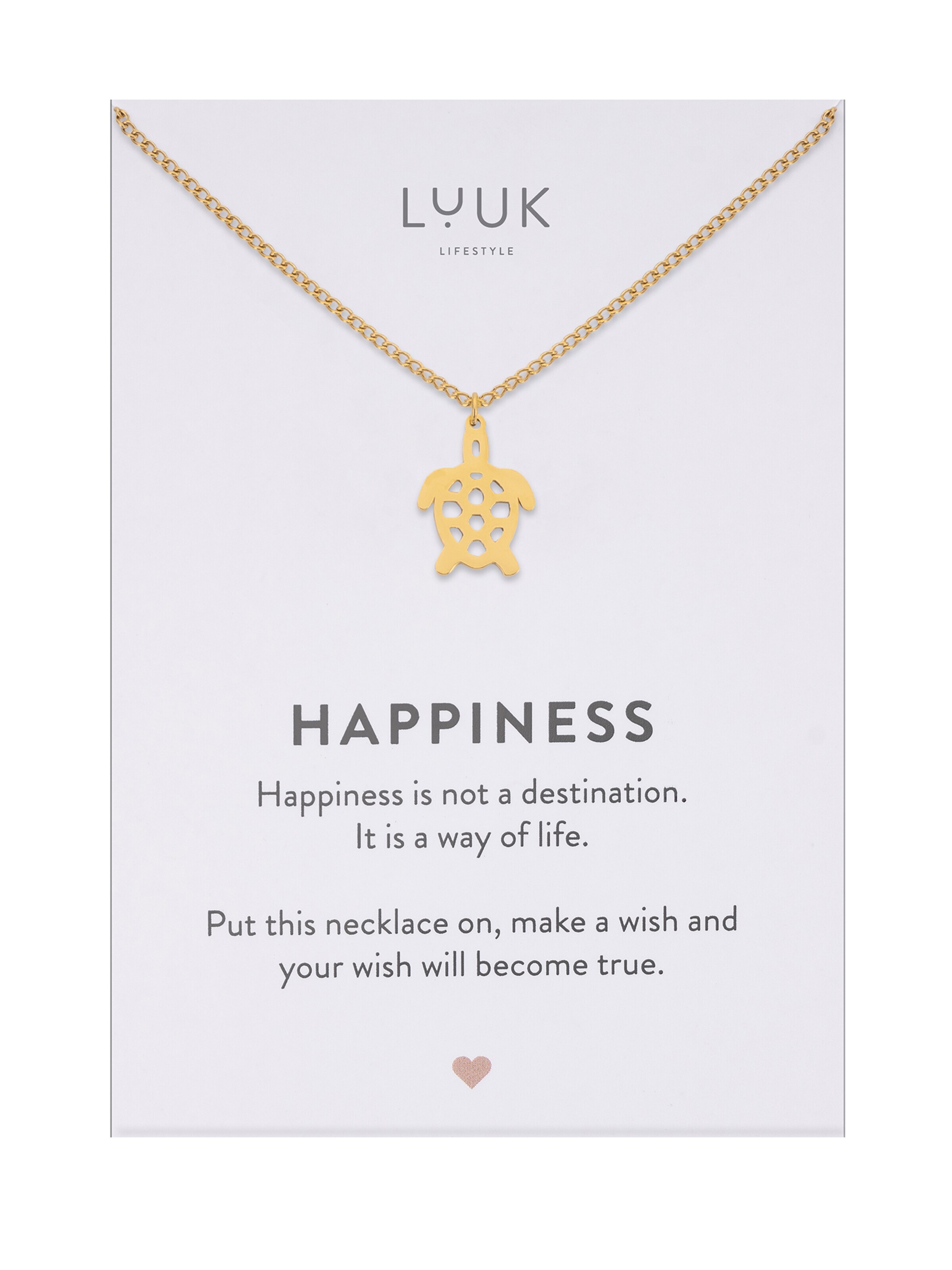 LUUK LIFESTYLE Necklace 'LUUK LIFESTYLE Halskette "Schildkröte"' in Gold: front