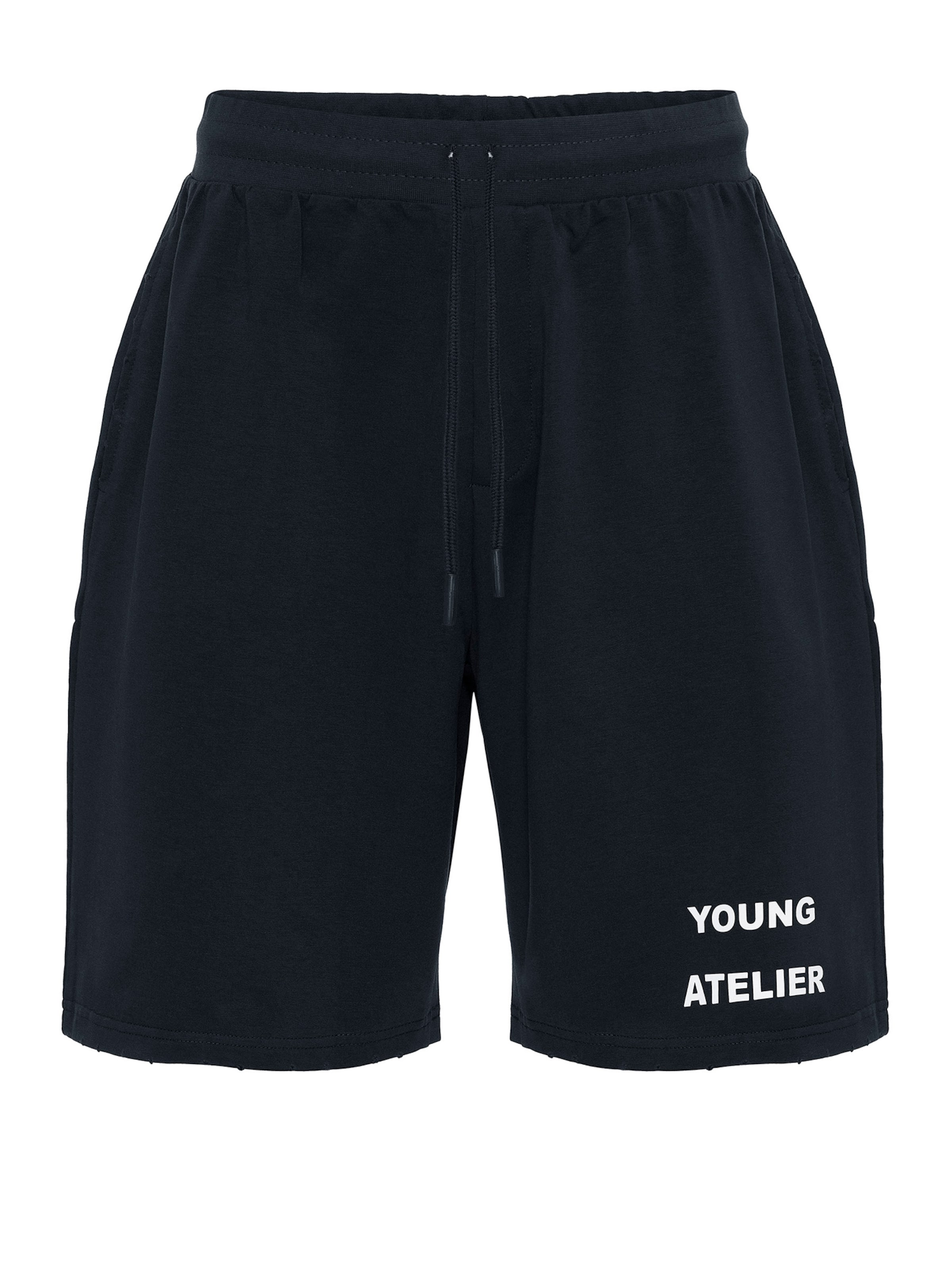 melns VAMOS CLO Vaļīgs piegriezums Bikses: no priekšpuses