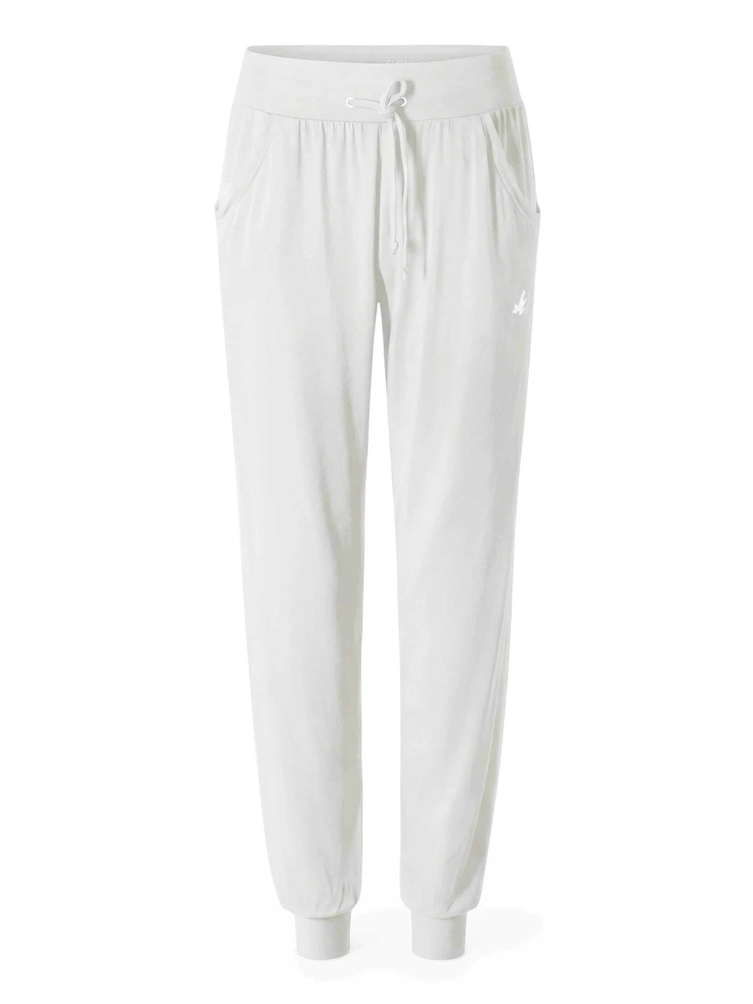 CURARE Yogawear Tapered Workout Pants 'Yogahose Wide -  White' in White: front