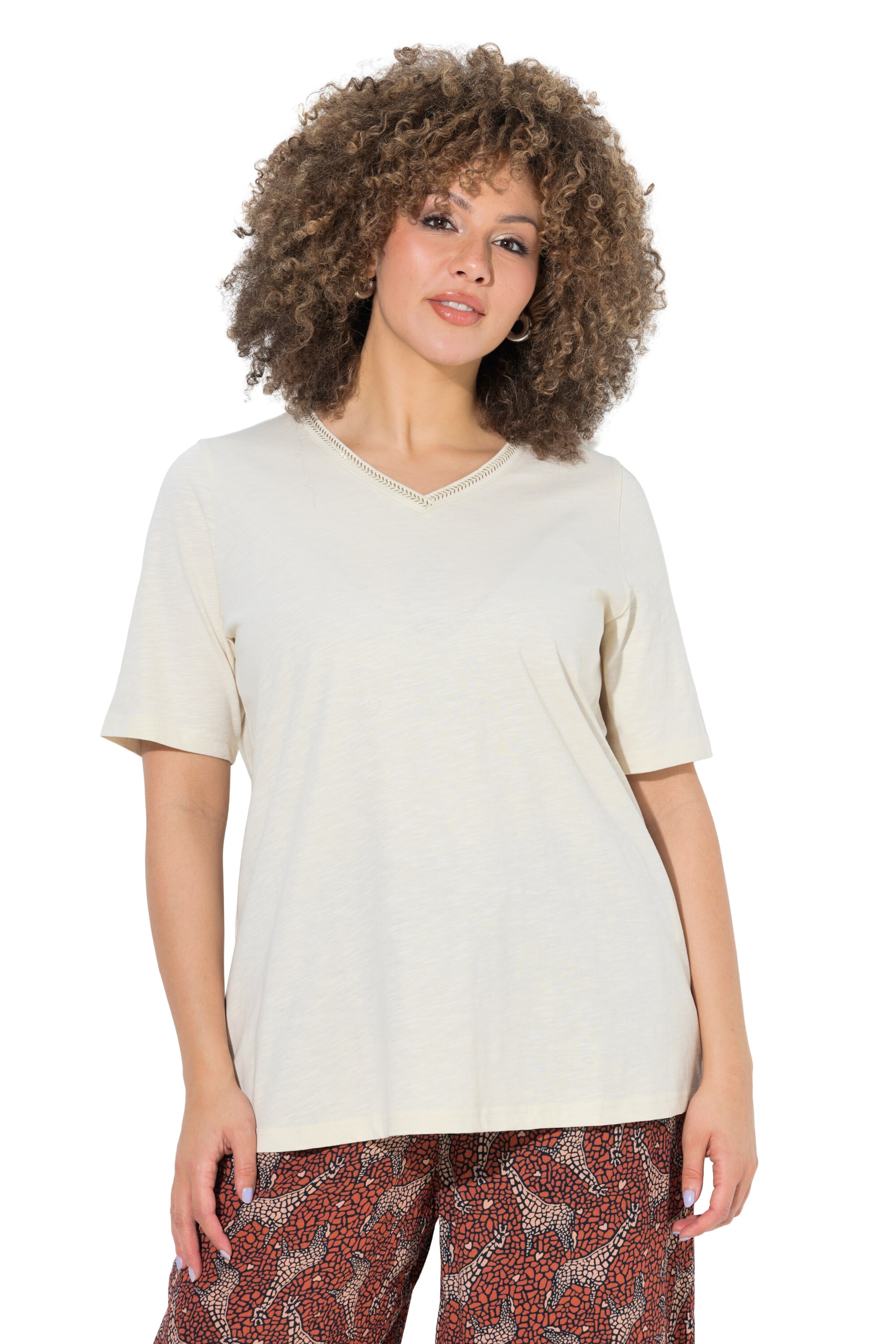 Ulla Popken T-Shirt in Weiß: Vorderseite