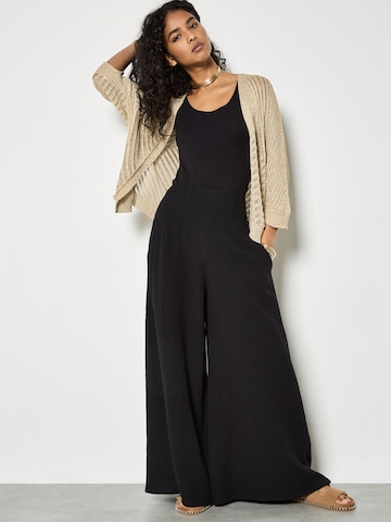 Wide Leg Pantalon ' ' Apricot en noir : devant