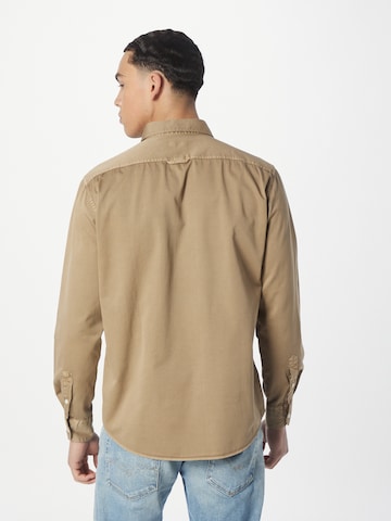 REPLAY Regular fit Button Up Shirt in Brown