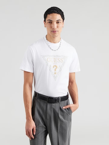 GUESS - Camiseta en blanco: frente
