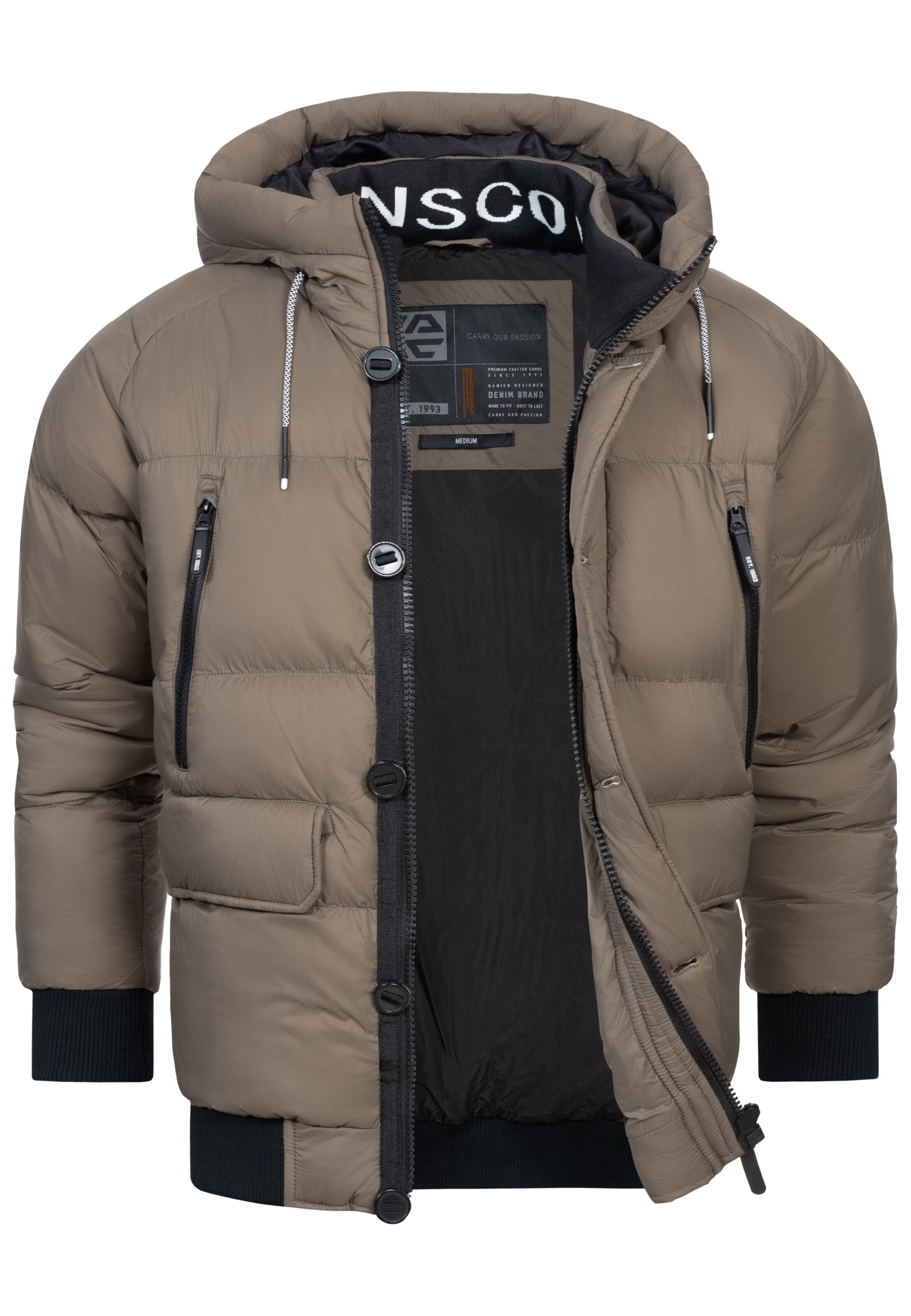 INDICODE JEANS Winterjacke 'Paulix' in Braun: Vorderseite