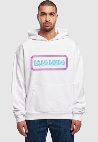 Merchcode Sweatshirt 'La La Layla' in Wit: voorkant