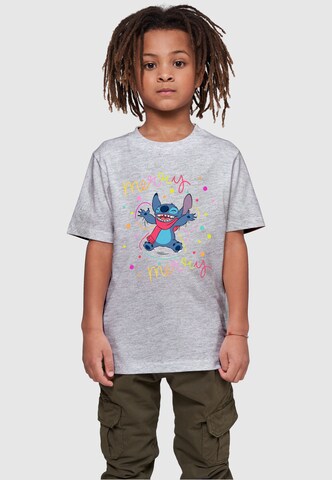 ABSOLUTE CULT Shirt 'Lilo And Stitch - Merry Rainbow' in Grey: front