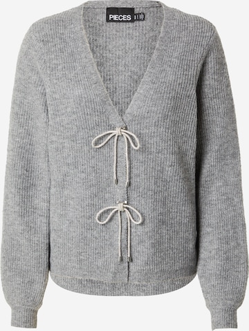 PIECES Strickjacke 'PCANNA' in Grau: Vorderseite