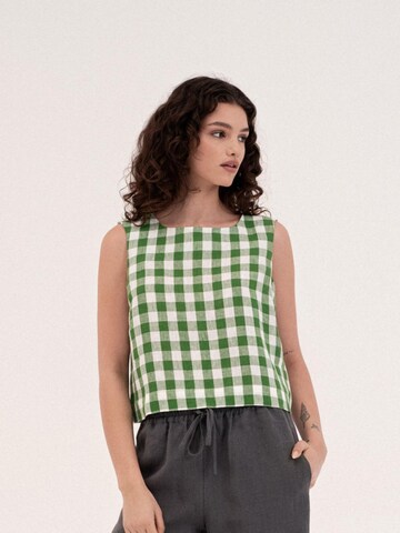 AmourLinen - Top 'Lucia' en verde: frente