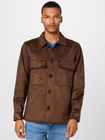 Veste mi-saison Abercrombie & Fitch en marron : devant