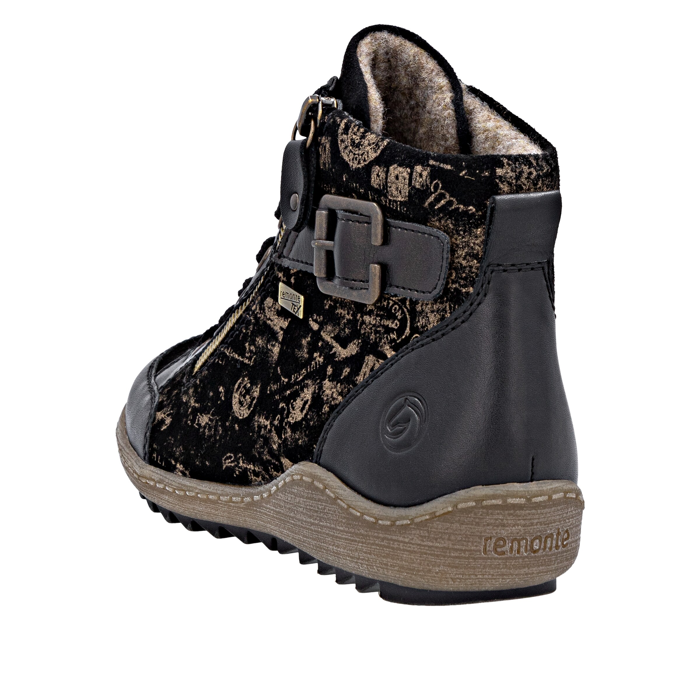 Bottines à lacets REMONTE en noir