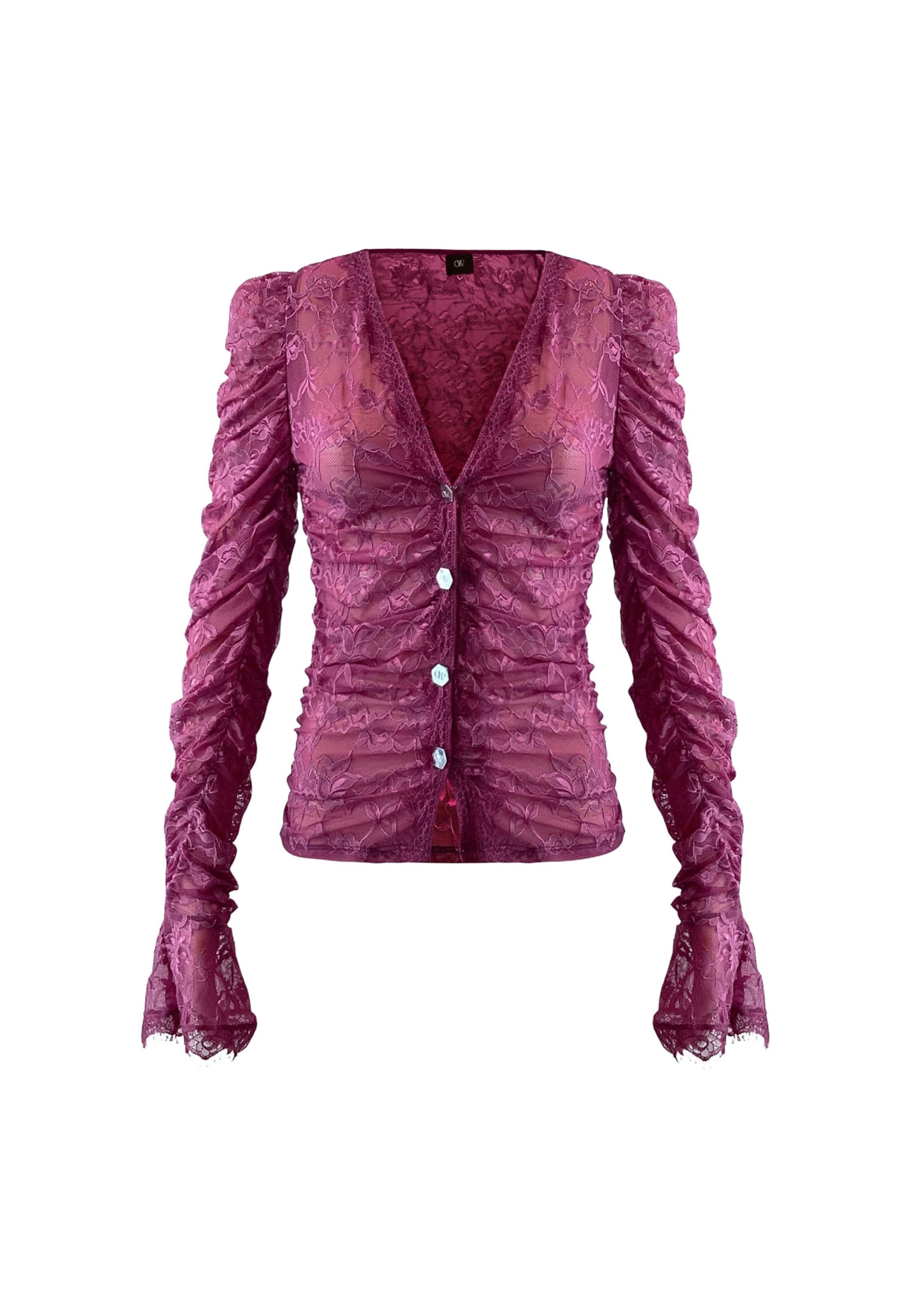 OW Collection Cardigan 'Audrey' i lilla: forside