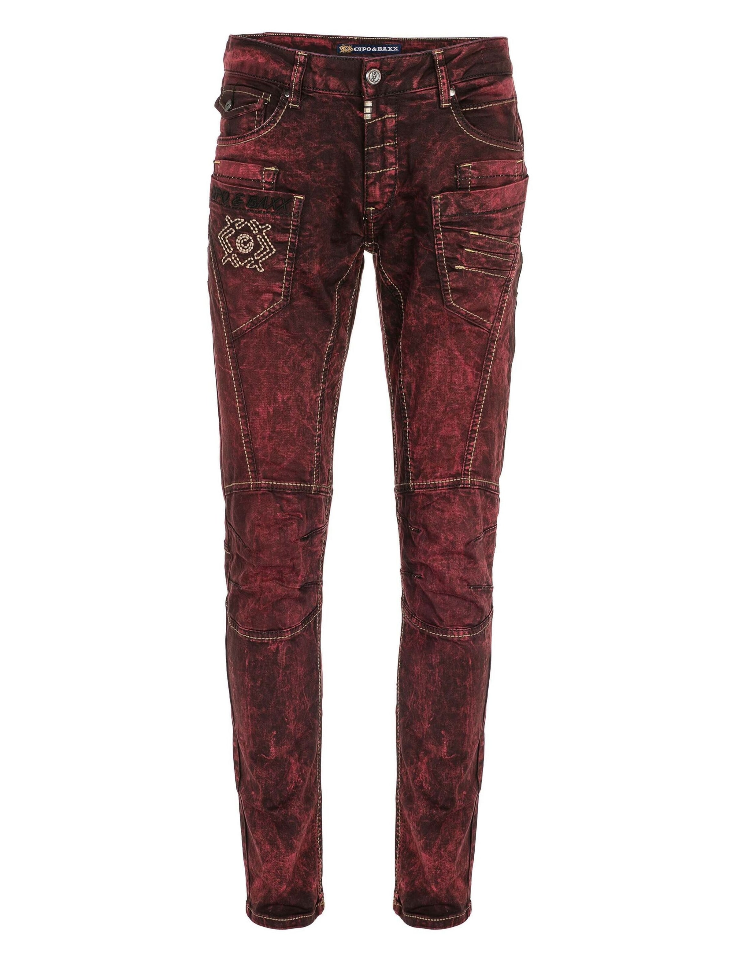 CIPO & BAXX Slim fit Jeans in Red: front