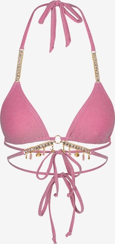 Moda Minx Triangel Bikinitop 'Lumiere' in Roze: voorkant