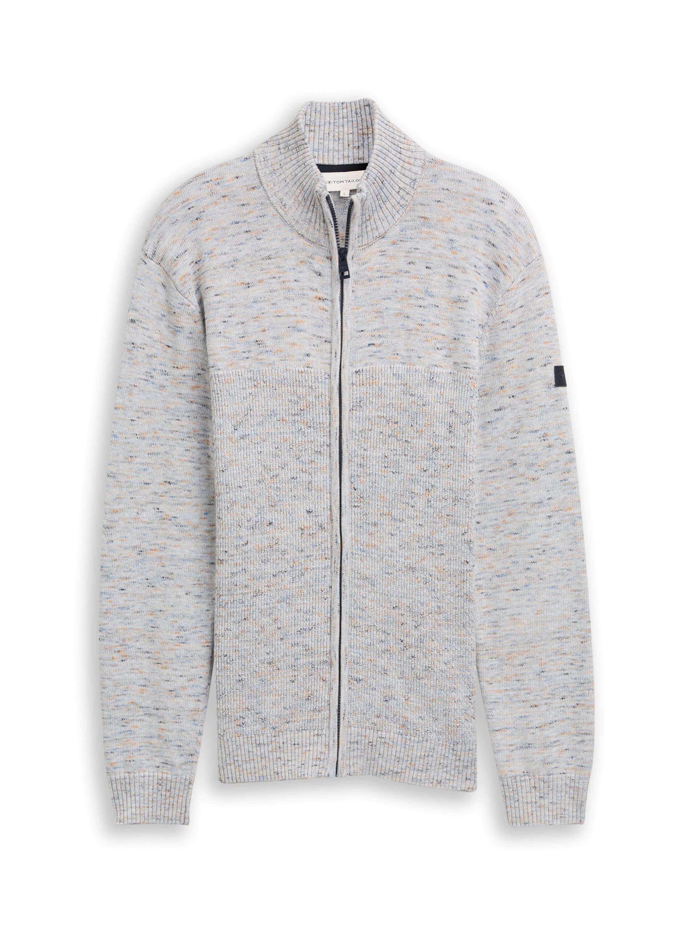 TOM TAILOR Strickjacke in Grau: Vorderseite