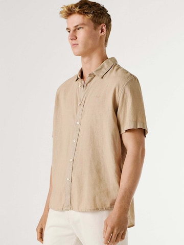 Pepe Jeans Regular fit Button Up Shirt 'Percy' in Beige