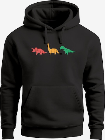 Neverless Sweatshirt 'Geometric Dino' in Schwarz: Vorderseite