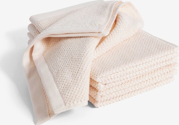 Herzbach home Gästehandtücher im 5er SET, Flächengewicht 525 gsm in Beige: Vorderseite