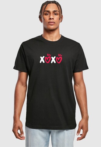 Merchcode Shirt 'Valentines Day - Xoxo' in Zwart: voorkant