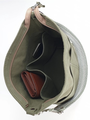 SANUMI Umhängetasche 'Canvas Hobobag' in Grün