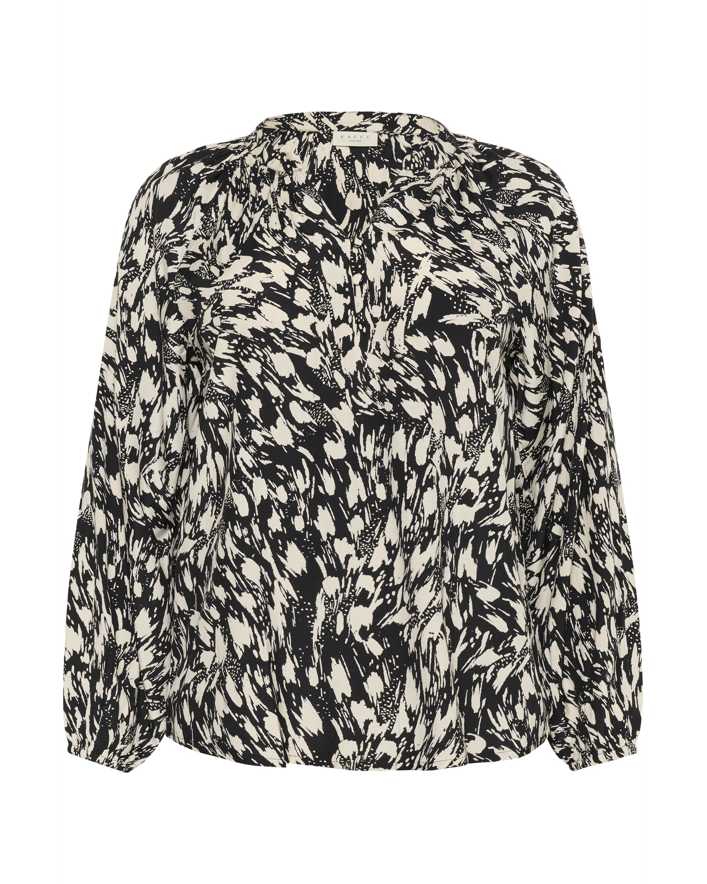 KAFFE CURVE Blúz 'KCJamia' - fekete: elől