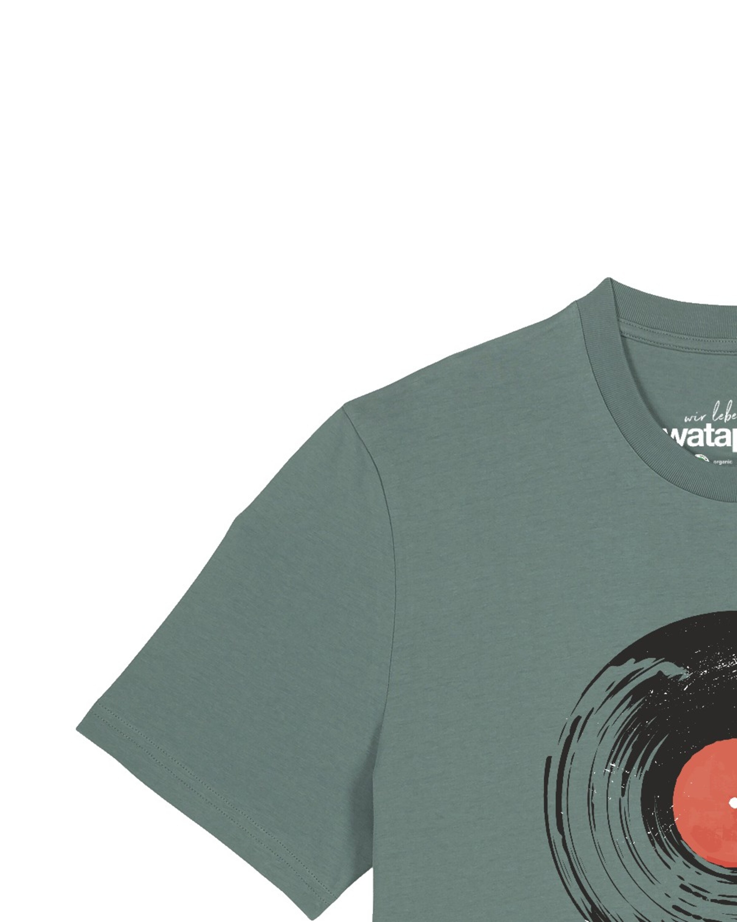 Watapparel T-Shirt 'Schallplatte' in Grün