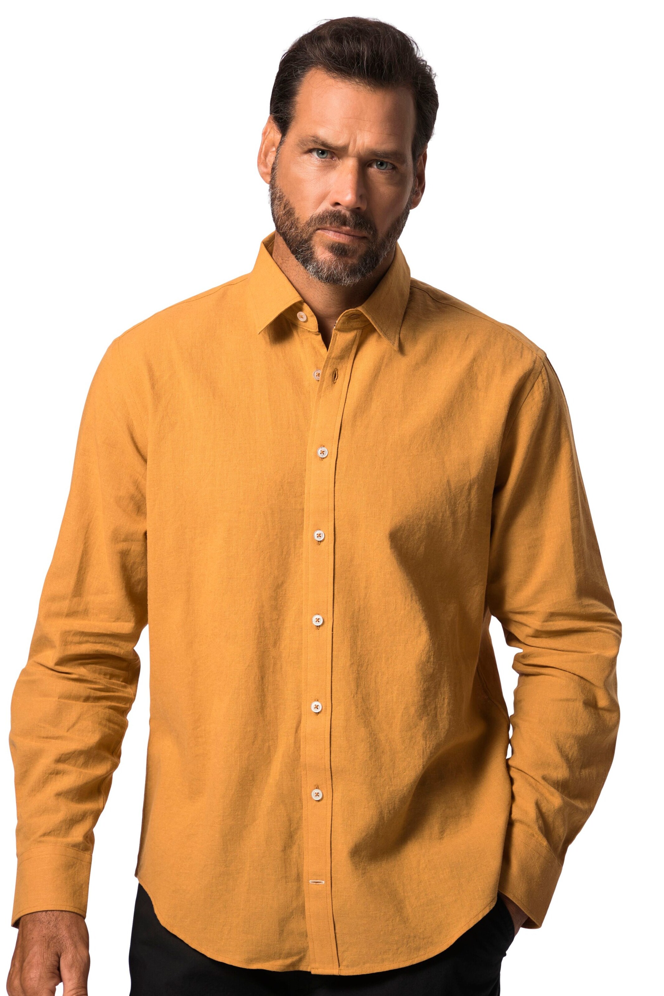 JP1880 Regular Fit Hemd in Gelb: Vorderseite