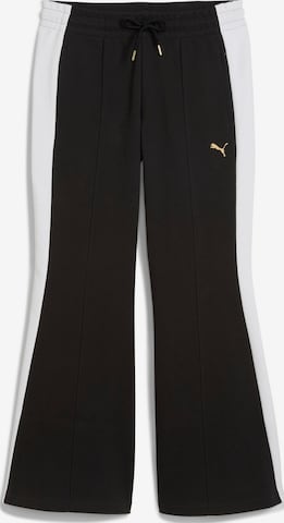 Regular Pantalon de sport 'T7' PUMA en noir : devant
