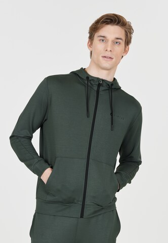 Virtus Athletic Zip-Up Hoodie 'Brent' in Green: front